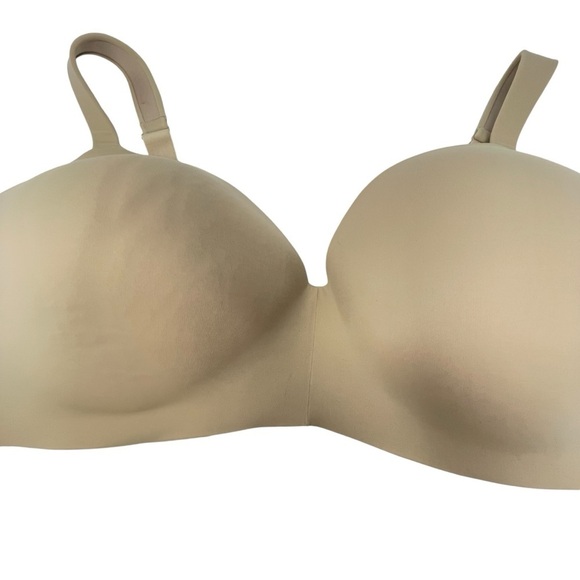 Cacique Size 46DDD Lightly Lined T-Shirt No Wire Nude Tan Beige Bra Excellent - Picture 3 of 11